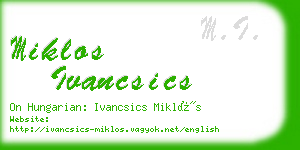 miklos ivancsics business card